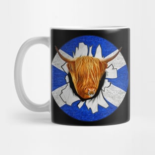 Highland Cattle through the wall scottish Mug